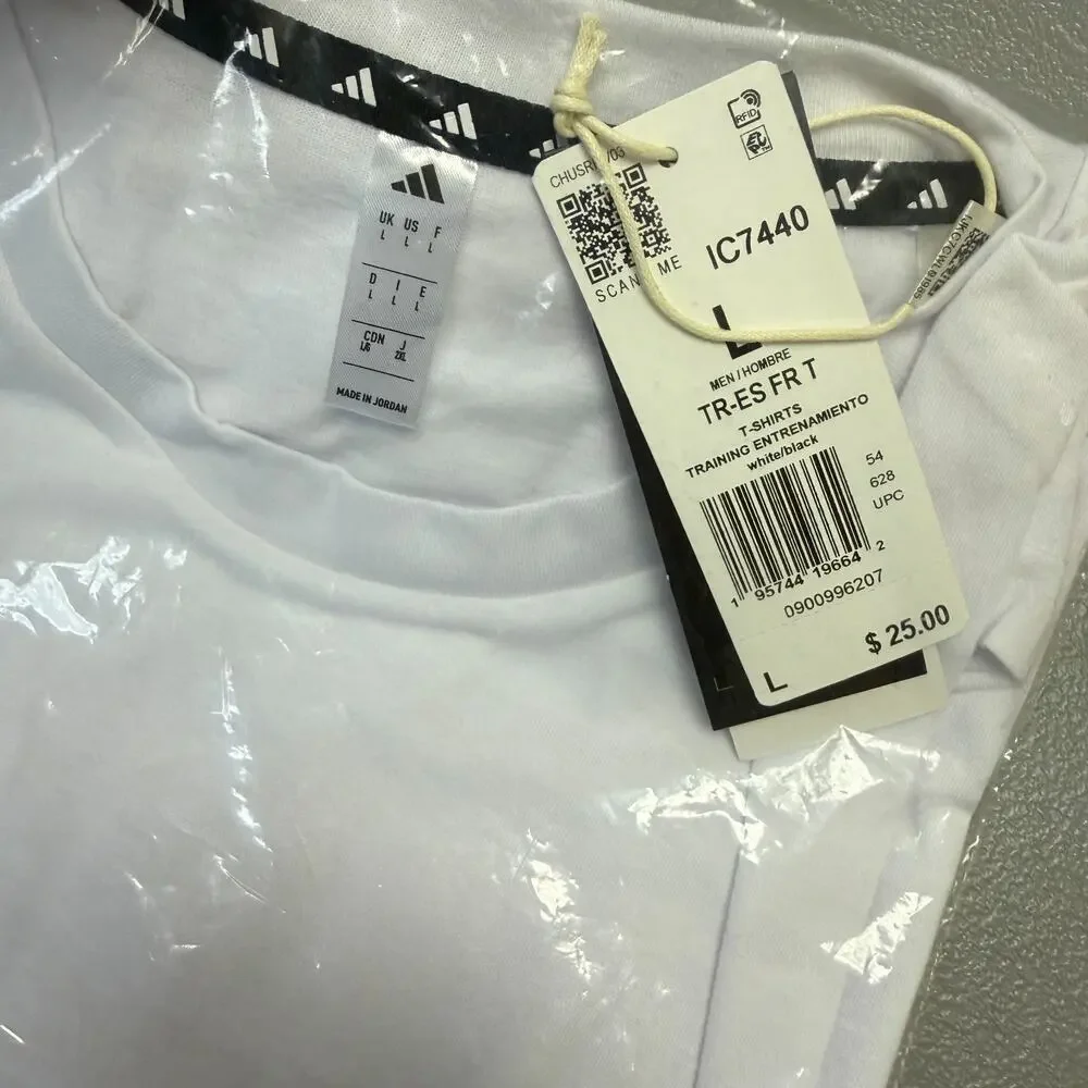 Adidas Train Essentials Feelready Training Tee Men's L Large White Black